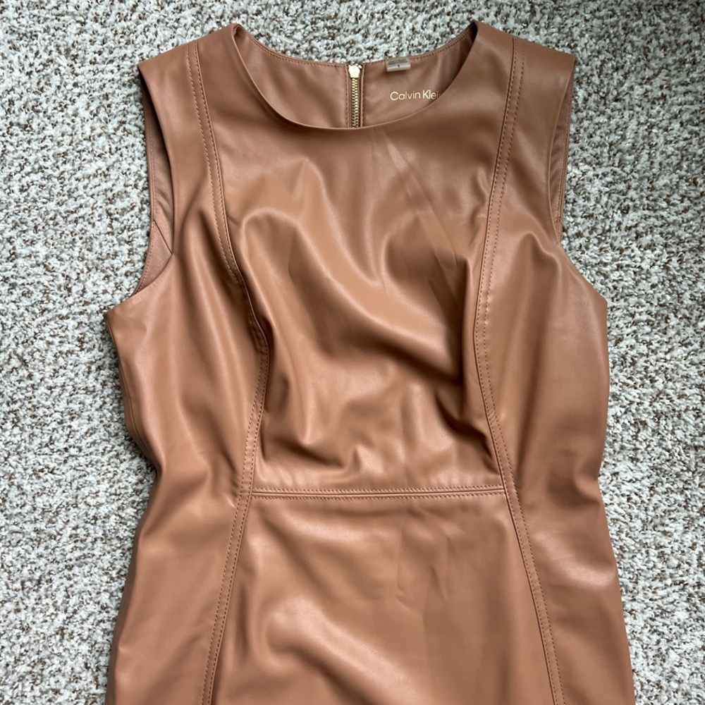Calvin Klein Tan Sleeveless Dress